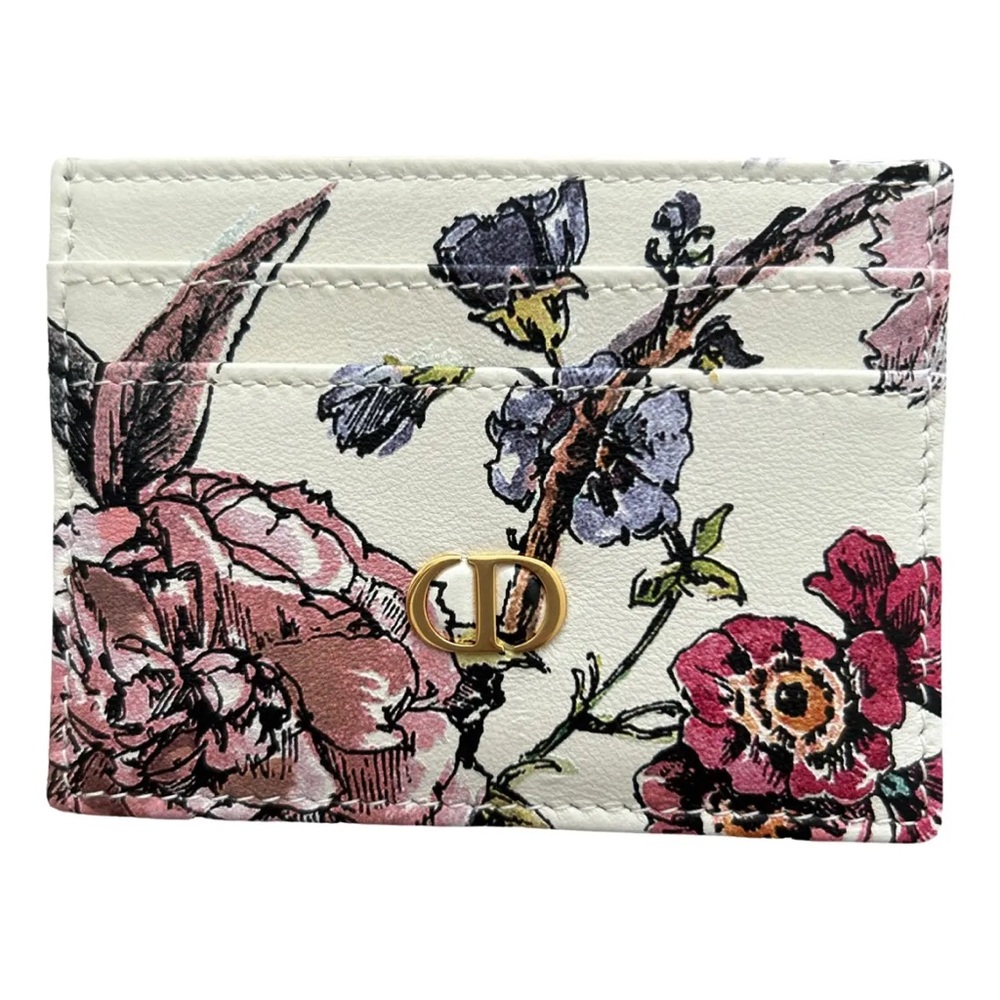 Dior Floral Card Holder in Pink and Red